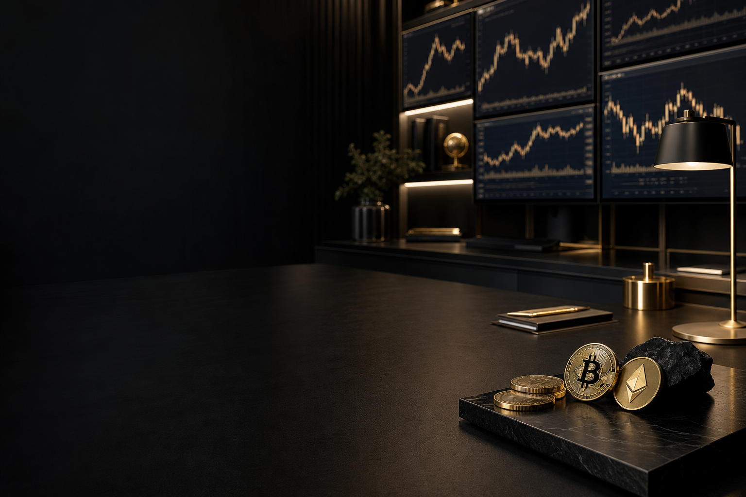 Premium cryptocurrency trading workspace